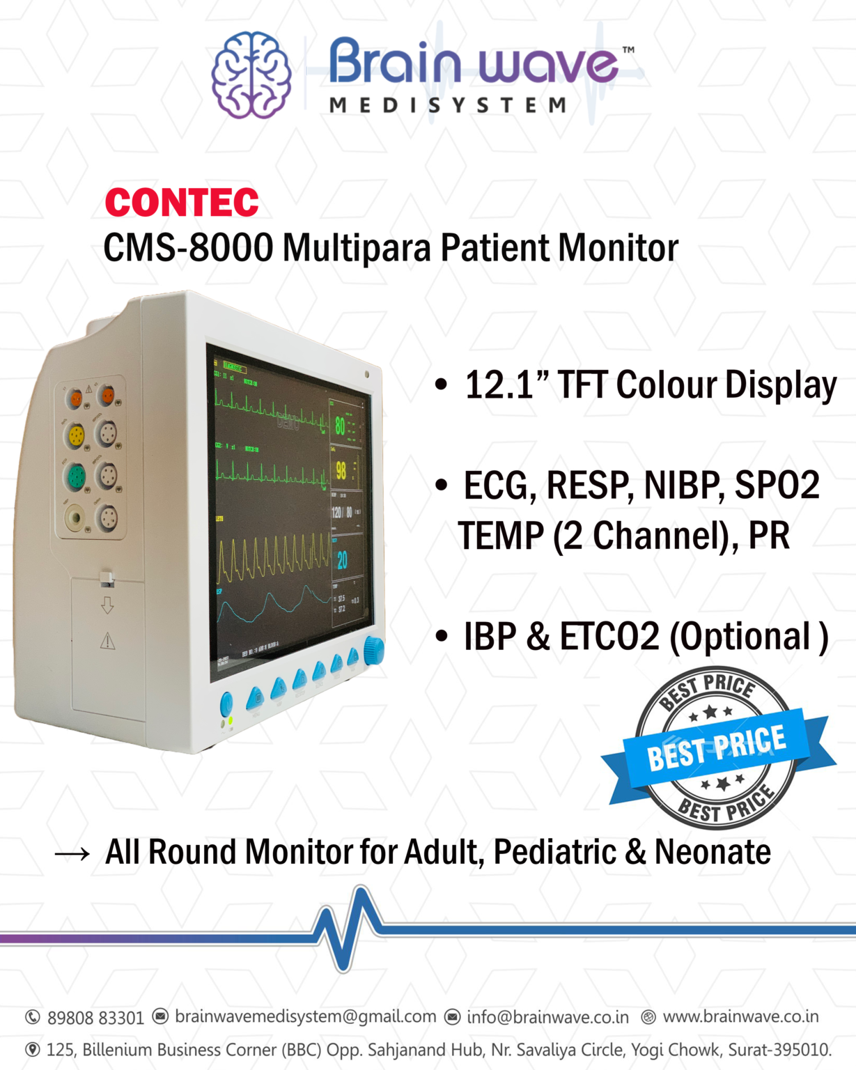 Contec CMS8000 Multipara Patient Monitor