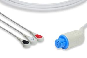 Datex Ohmeda Direct-Connect ECG Cable - 3 Leads Snap