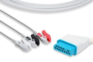 Nihon Kohden Direct-Connect ECG Cable - 3 Clip Type