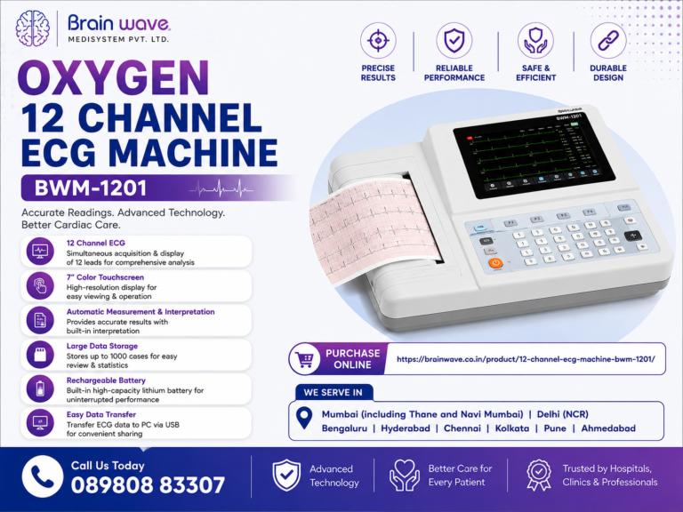 Oxygen 12 Channel ECG Machine BWM-1201 for Accurate Cardiac Diagnosis