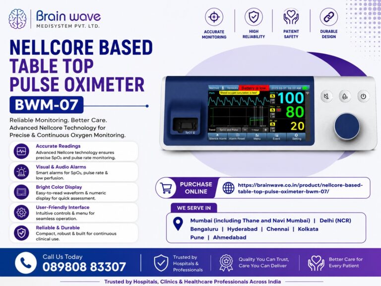 Nellcore Based Table Top Pulse Oximeter BWM-07 – Advanced SpO₂ and Pulse Rate Monitoring System