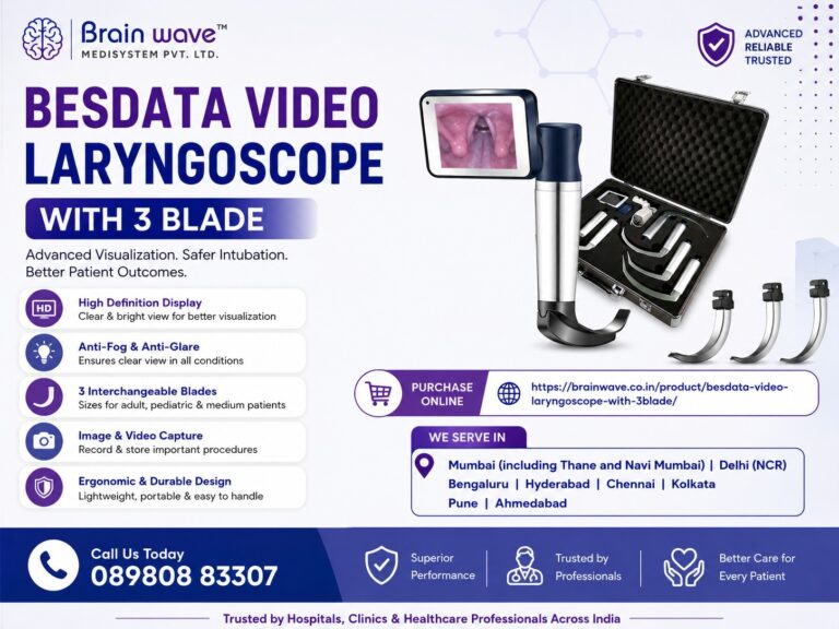 Besdata Video Laryngoscope with 3 Blade – Advanced Airway Visualization for Safe and Accurate Intubation