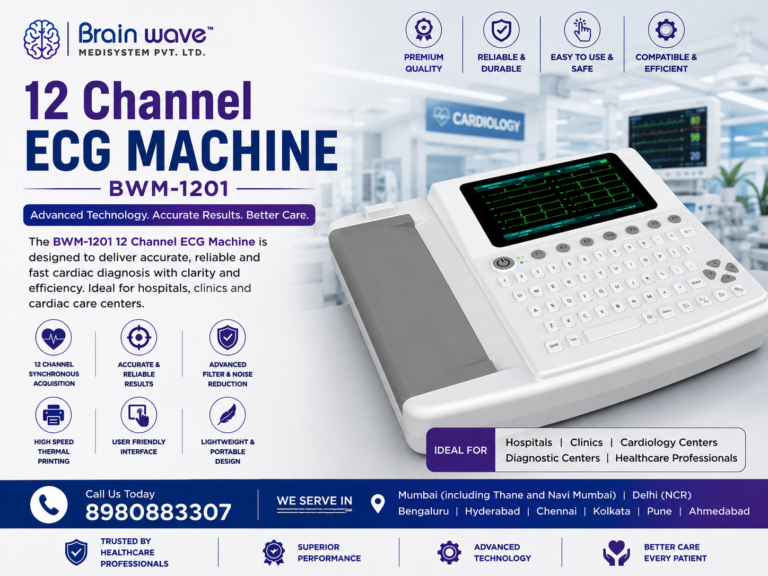 12 Channel ECG Machine BWM-1201 – Advanced Cardiac Monitoring for Accurate Diagnosis