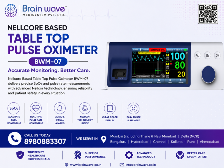 Nellcore Based Table Top Pulse Oximeter BWM-07: Advanced SpO₂ and Pulse Rate Monitoring
