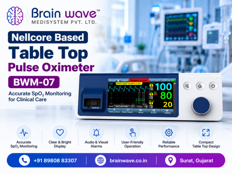 Nellcor Based Table Top Pulse Oximeter BWM-07: Medical Monitoring Equipment by Brainwave Medisystem Pvt. Ltd.